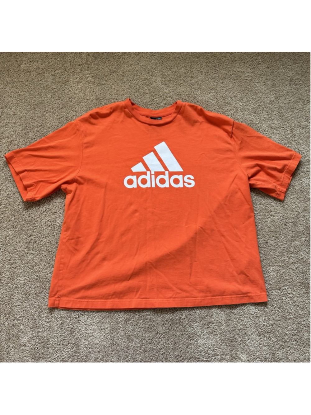 Adidas Mens XL Orange T-Shirt Casual Comfort